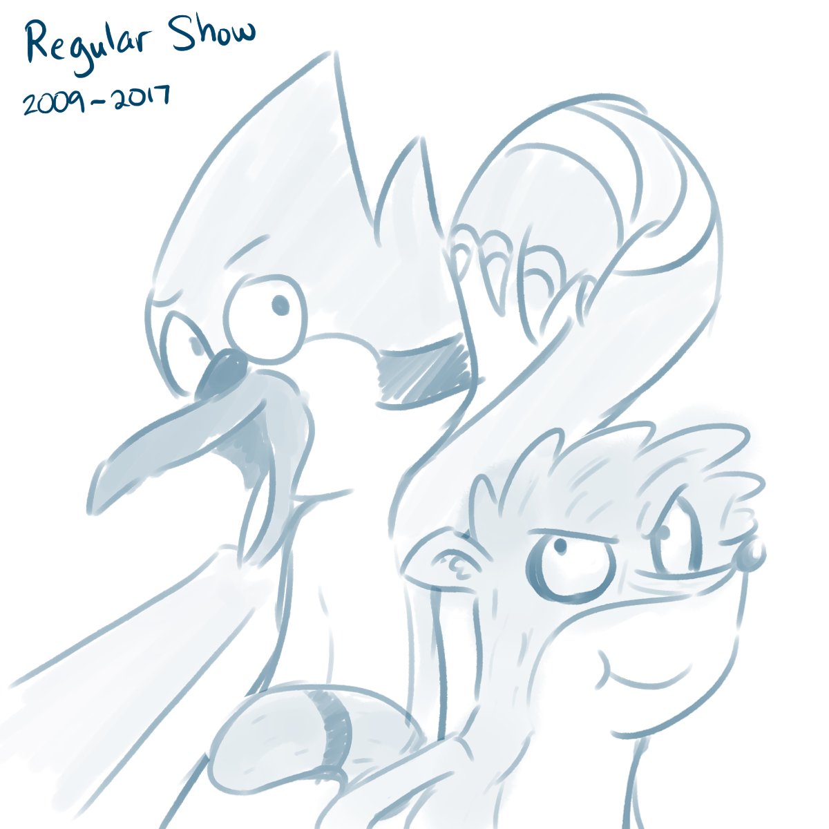 1200x1200 Gintoki23 On Twitter Cause Regular Show Ended Today, I Had To - Regular Show Sketch