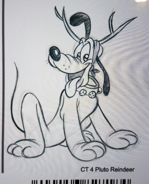 521x640 Disney Parks Pluto Reindeer Artist Sketch Picture Original Art - Reindeer Sketch