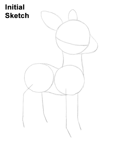 386x500 How To Draw Rudolph The Red Nosed Reindeer - Reindeer Sketch