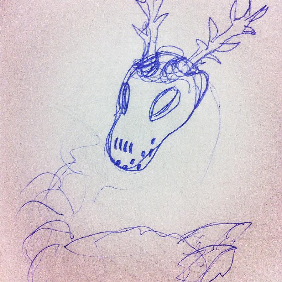 900x900 Reindeer Sketch Drawing By Aaron Canfijn - Reindeer Sketch