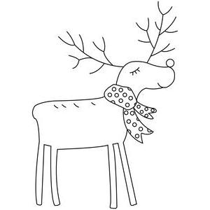 300x300 Silhouette Design Store - Reindeer Sketch