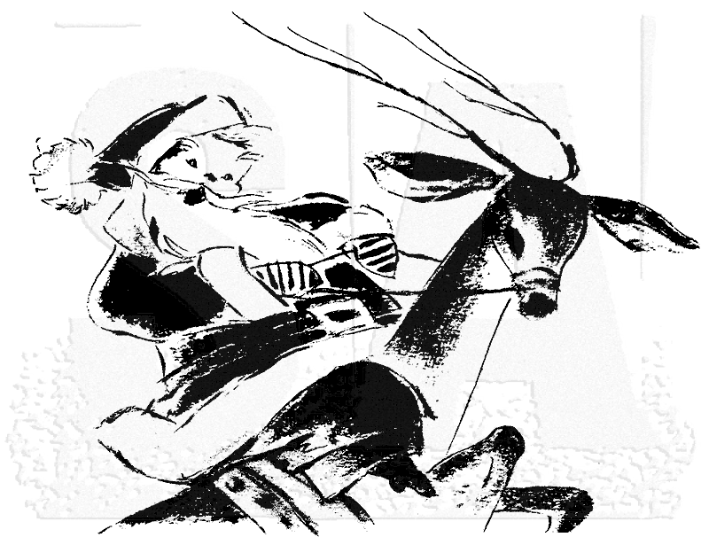 800x615 Tim Holtz Wood Mounted Stamp - Reindeer Sketch