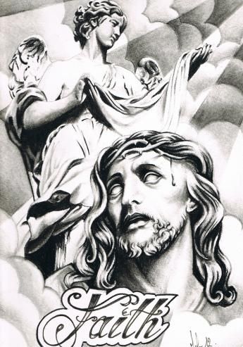 345x493 Religious Drawings Pencil Pin Religious Tattoos Drawings Designs - Religious Tattoo Sketches