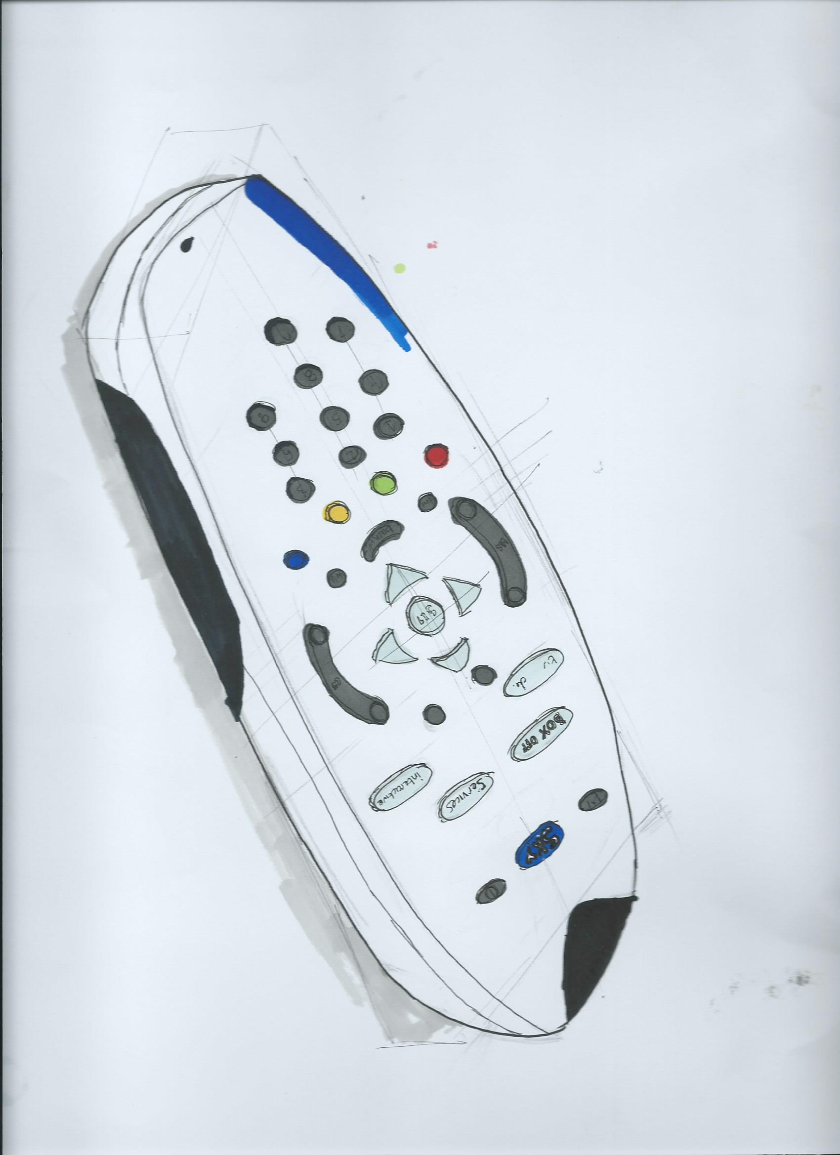 1700x2338 Project 1 Sky Remote And Sketch Work A Nifty Design. - Remote Control Sketch
