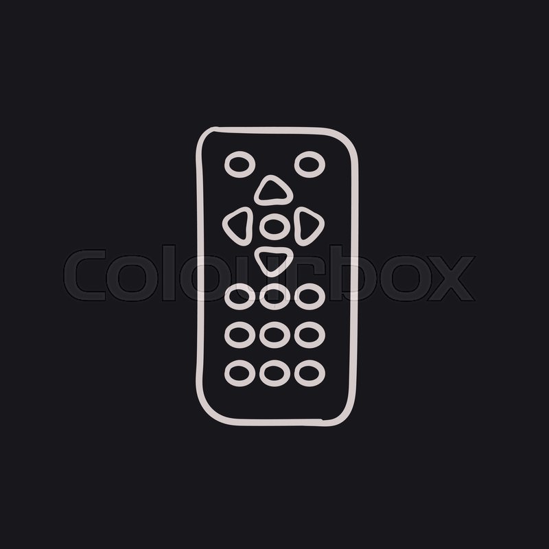 800x800 Remote Control Vector Sketch Icon Isolated On Background. Hand - Remote Control Sketch