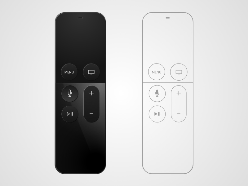 800x600 Apple Siri Remote Sketch Freebie - Remote Control Sketch