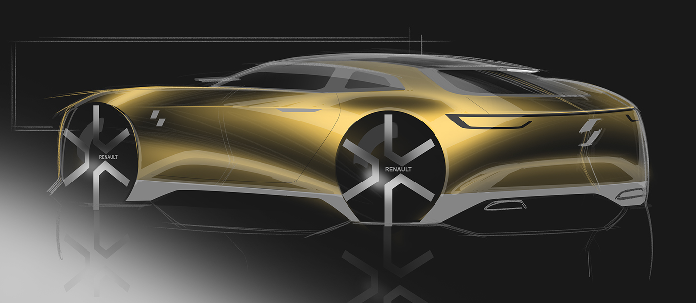 1400x611 Renault Sketches On Behance - Renault Sketch