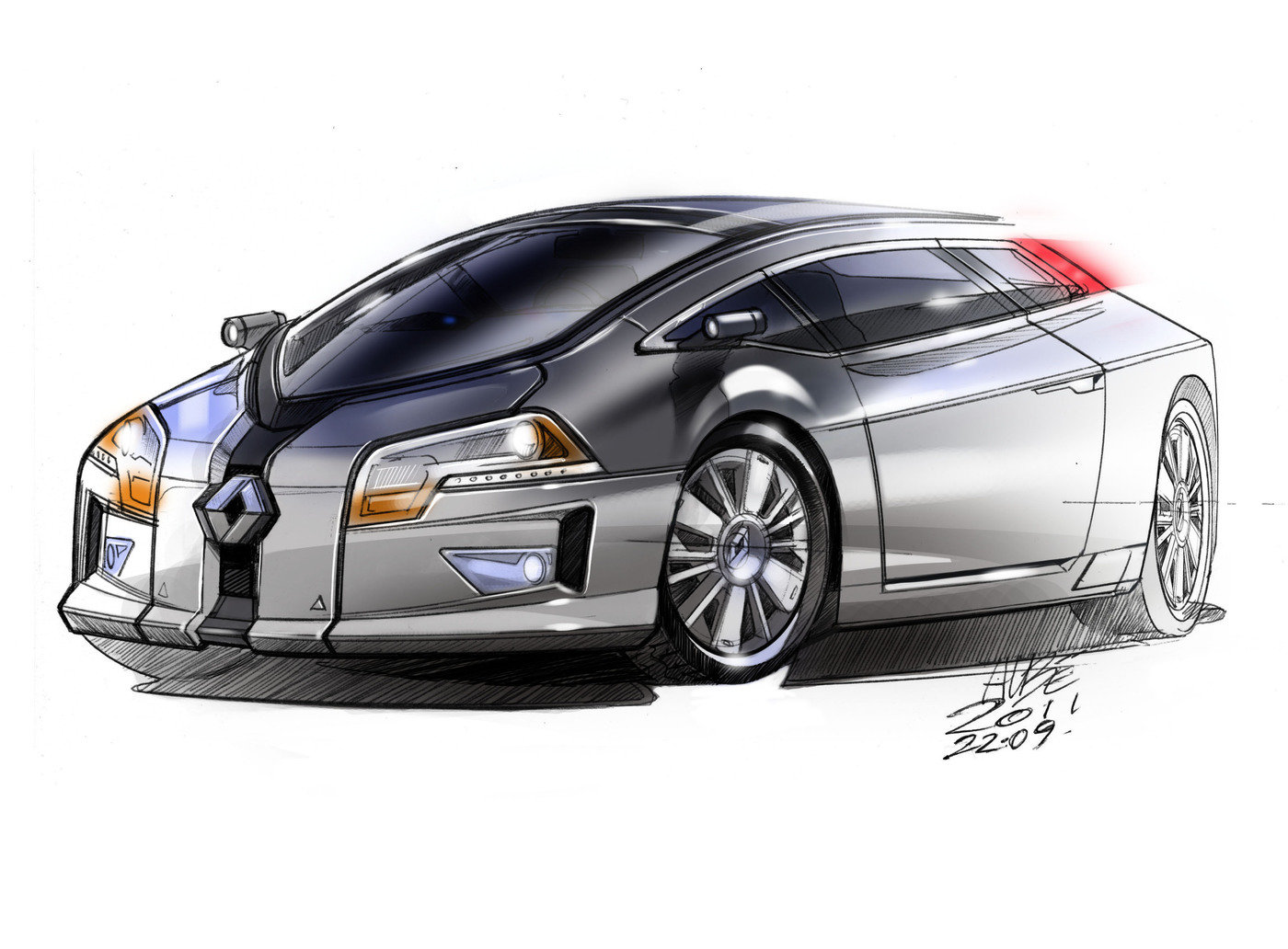 1400x1032 Renault Sketch By Martin - Renault Sketch