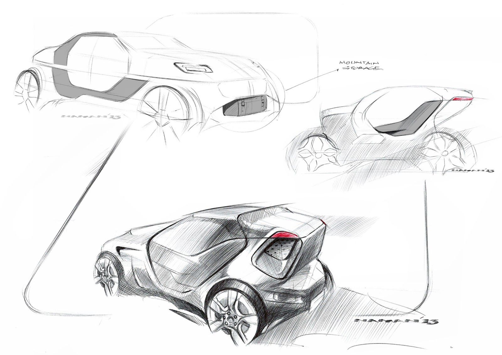1600x1131 Research Sketches For A Smart Explorer. E Konzept Cars - Research Sketch