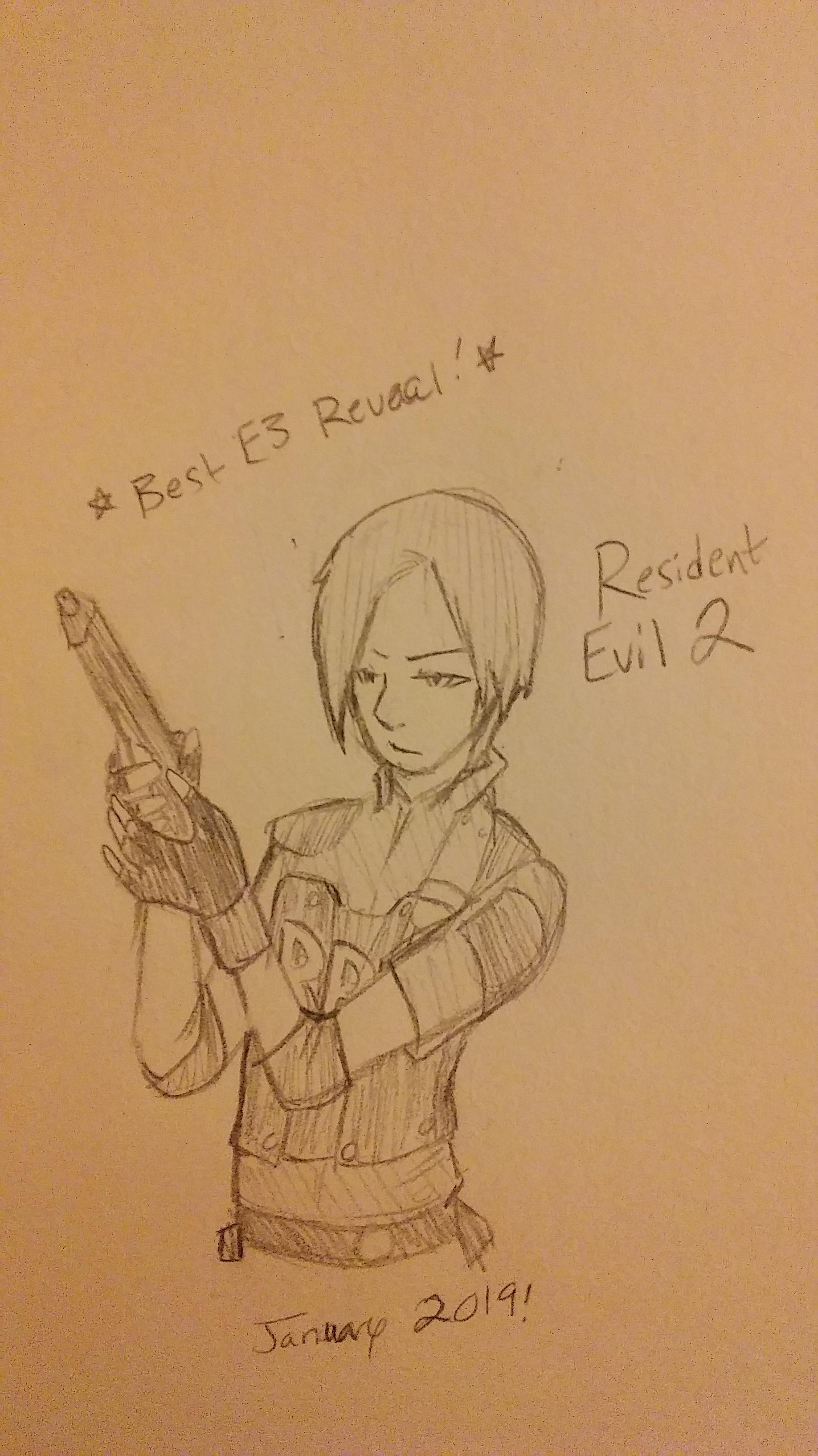 1836x3264 Resident Evil 2 Leon Sketch - Resident Evil Sketch