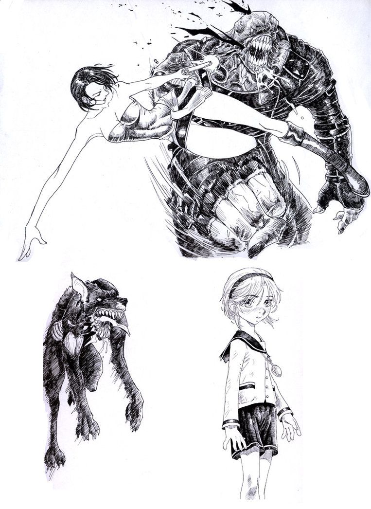 763x1046 Resident Evil Sketches By Danusko What A Mansion! Re Fan Stuff - Resident Evil Sketch