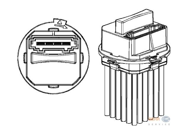 639x455 Hella Ac Blower Motor Resistor 5hl 351 321 321 Fits Mercedes Benz - Resistor Sketch