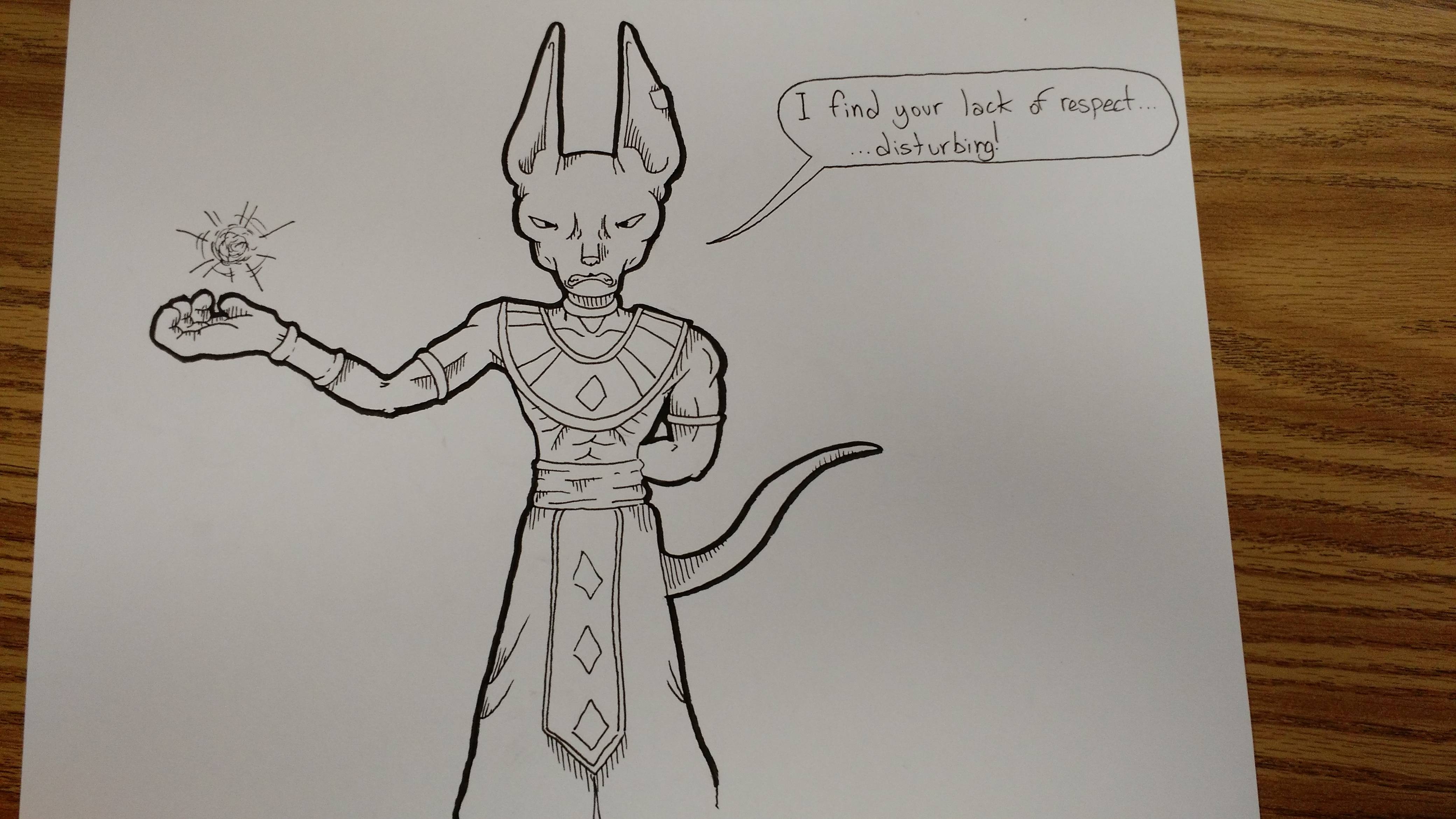 4160x2340 Oc) A 5 Minute Sketch I Did Of Lord Beerus, Inspired By Another - Respect Sketch