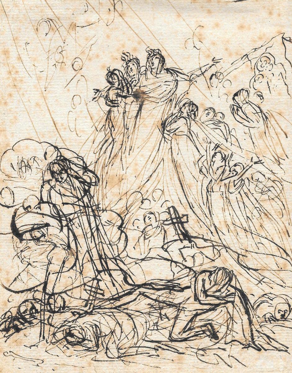 940x1200 Resurrection Anne Louis Girodet, Drawing - Resurrection Sketch