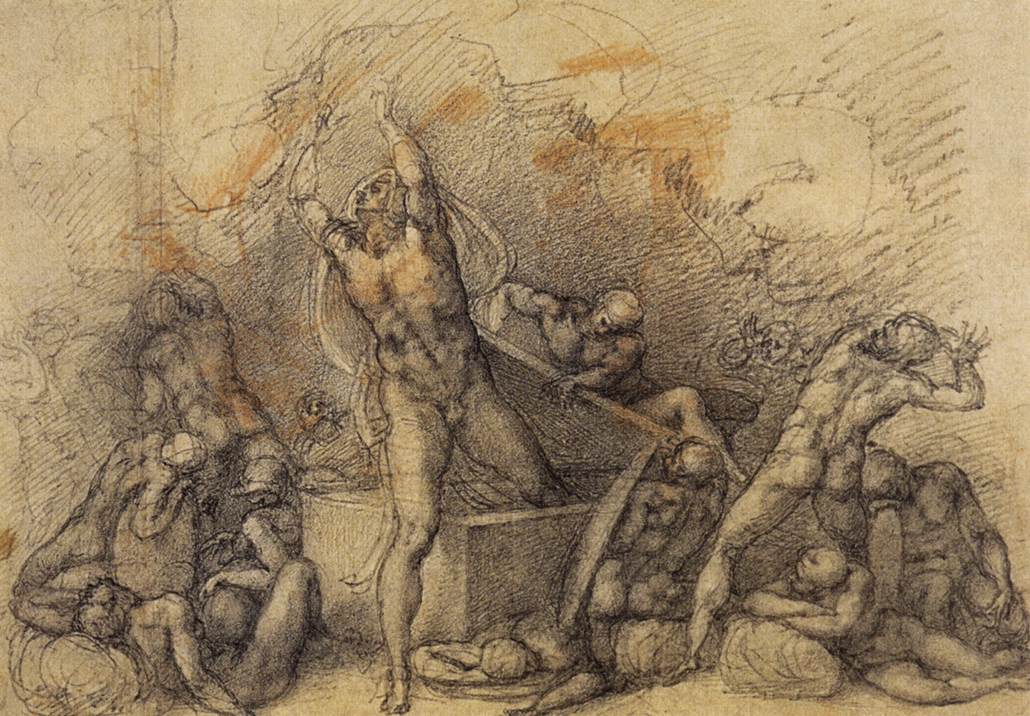 1030x716 Filemichelangelo Buonarroti - Resurrection Sketch