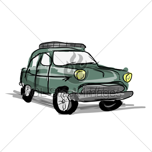 500x500 Retro Car Sketch For Your Design Gl Stock Images - Retro Car Sketch