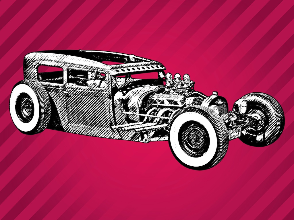 1024x767 Vintage Car Sketch Vector Art Amp Graphics - Retro Car Sketch