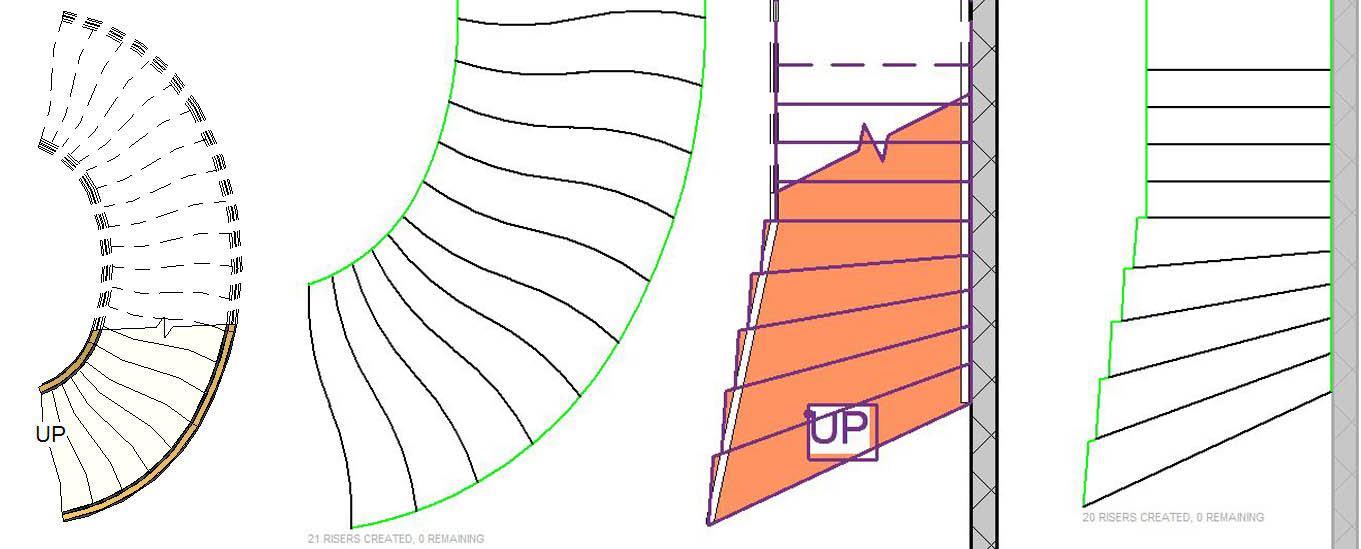 1361x549 Shades Of Grey Upstairs Downstairs - Revit Stairs By Sketch