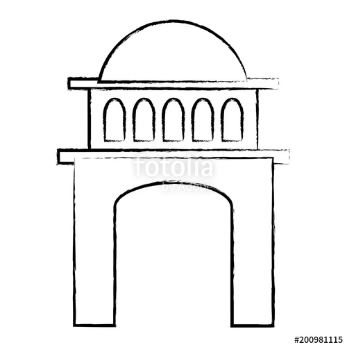 500x500 Sketch Of Mexican The Monument To The Revolution Icon Over White - Revolution Sketch