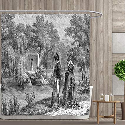 425x425 Rupperttextile Vintage Shower Curtains Fabric - Revolution Sketch