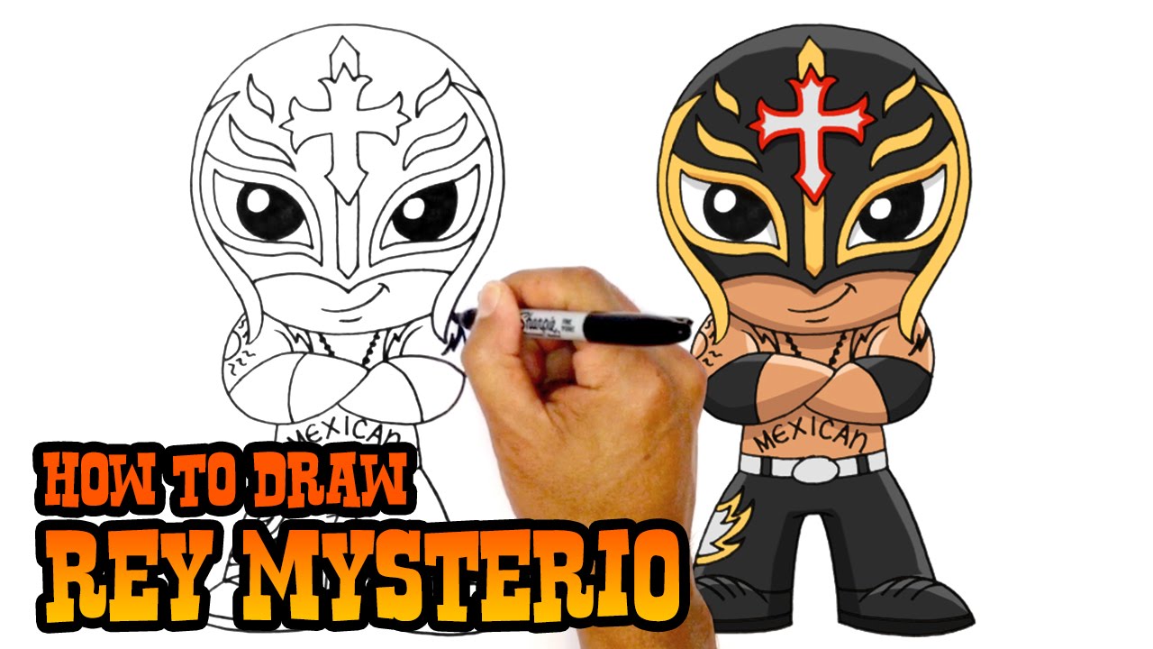 1280x720 How To Draw Rey Mysterio Wwe - Rey Mysterio Mask Sketch