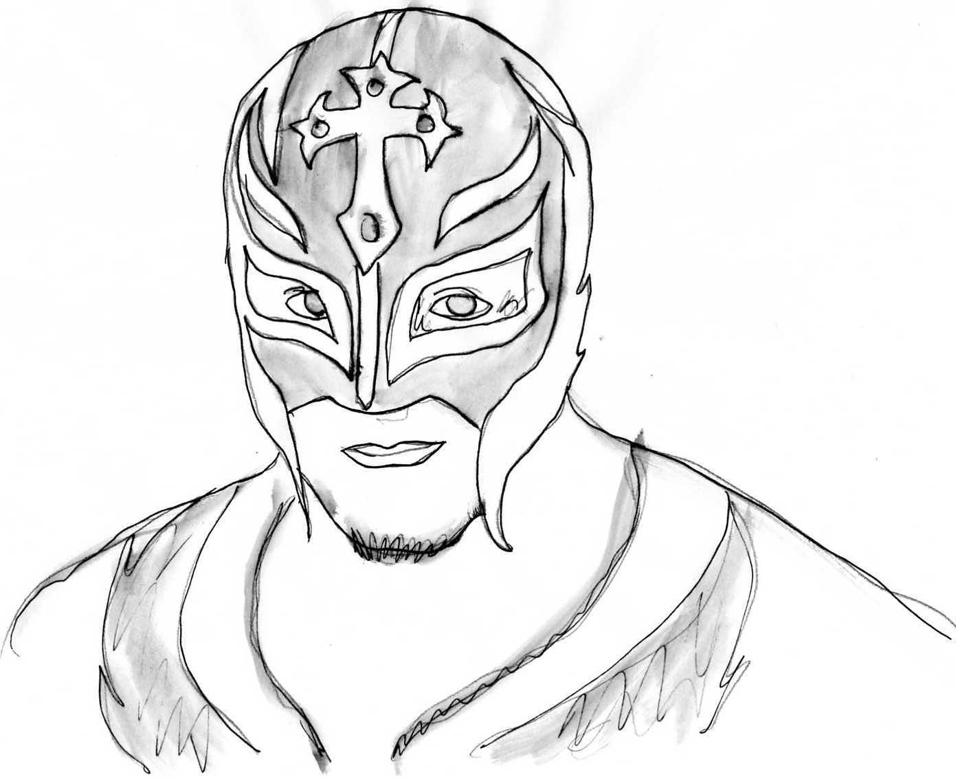 1391x1133 New Rey Mysterio Mask Coloring Sheet Gallery - Rey Mysterio Sketch