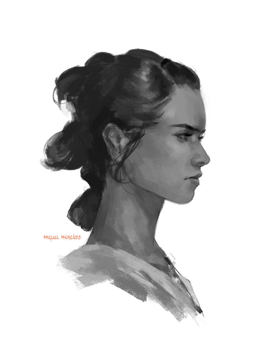904x1200 Miguel Mercado On Twitter Rey Sketch Before Leaving The Office - Rey Sketch
