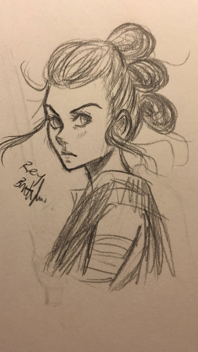 400x711 Rey Sketch By Brittnidraws - Rey Sketch
