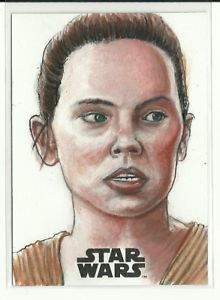 220x300 Topps Star Wars Journey To The Last Jedi Rey Sketch Card By Neil - Rey Sketch