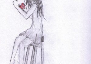 300x210 Broken Heart Girl Sketch Easy To Draw Drawing 2 - Rhapsody Sketch
