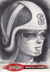 207x300 Captain Scarlet Andy Fry Rhapsody Sketch Card Unstoppable Cards - Rhapsody Sketch