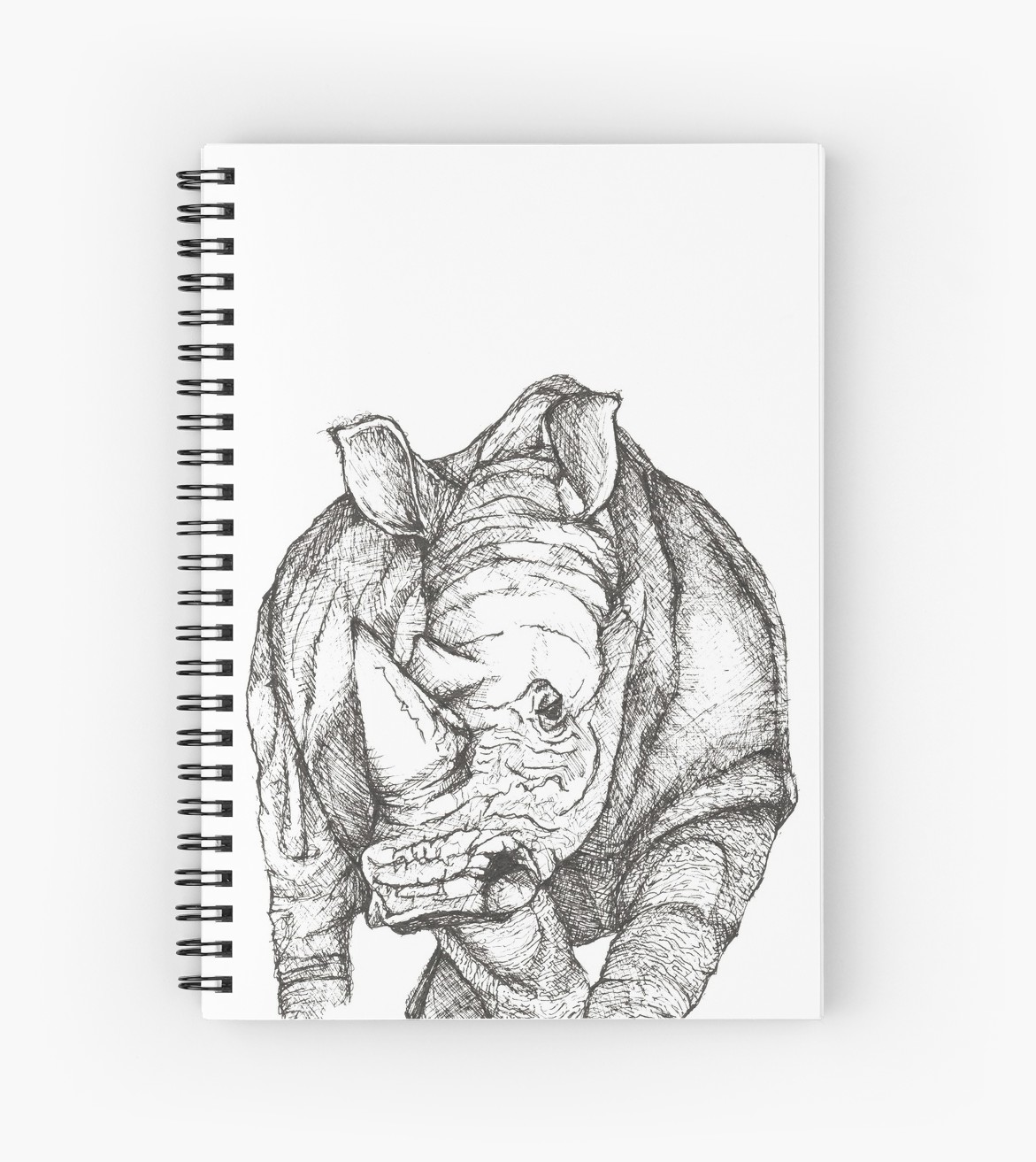 1171x1313 Rhino Pen Sketch Spiral Notebooks By Eclecticimprint Redbubble - Rhino Sketch