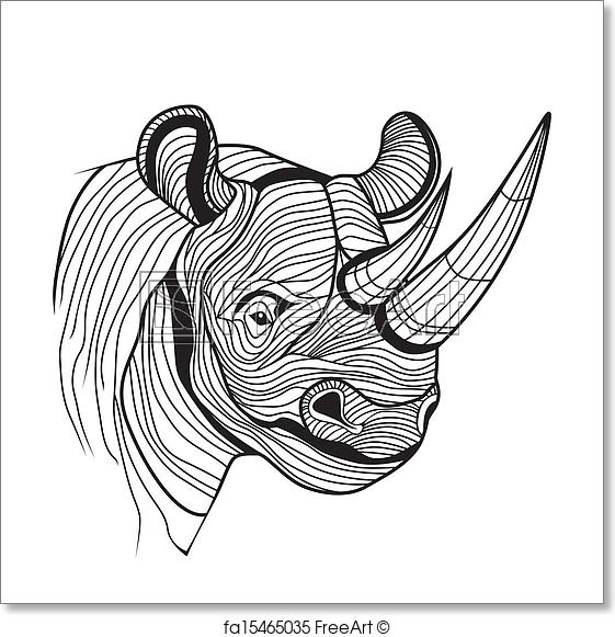 561x581 Free Art Print Of Rhino Rhinoceros Animal Head. Rhino Rhinoceros - Rhinoceros Sketch
