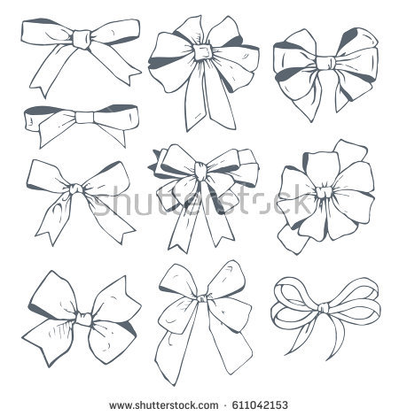 450x470 Drawn Ribbon Ribbon Bow - Ribbon Bow Sketch