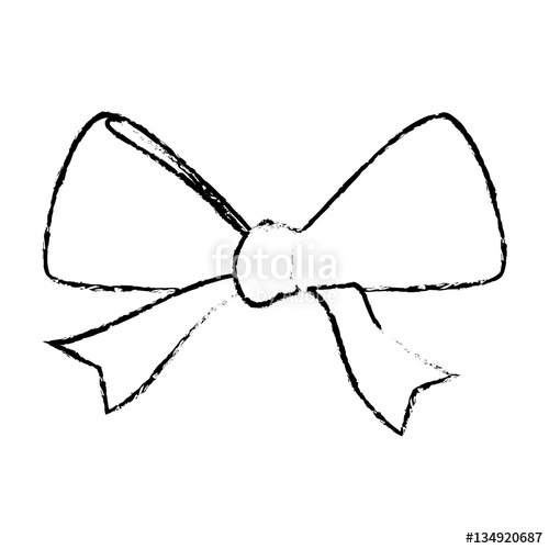 500x500 Ribbon Bow Icon Image Sketch Line Vector Illustration Design - Ribbon Bow Sketch