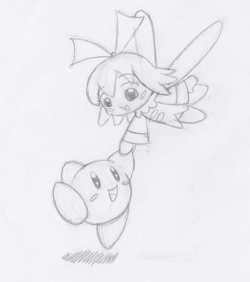843x948 Kirby And Ribbon (Sketch) By Maniacaldude - Ribbon Sketch