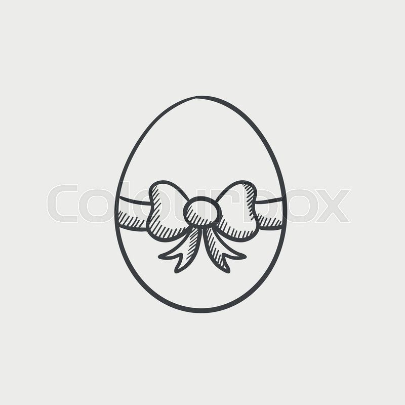 800x800 Easter Egg With Ribbon Sketch Icon For Web, Mobile And - Ribbon Sketch
