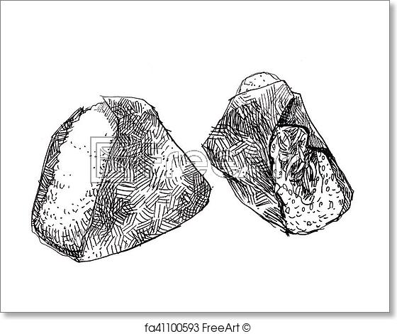 560x470 Free Art Print Of Onigiri Sketch Doodle Illustration. Japanese - Rice Sketch