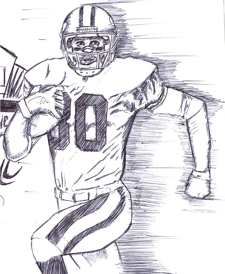 738x900 Hall Of Famer Jerry Rice Drawing By Hprince De Artist - Rice Sketch