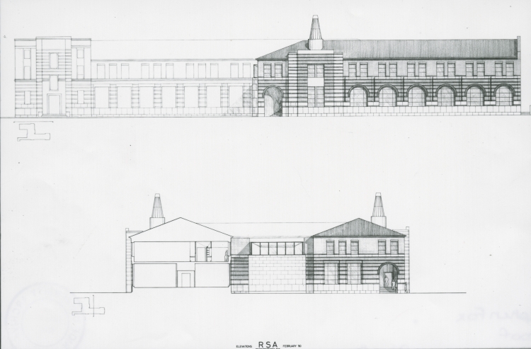 750x493 Anderson Hall Remodel Sketch, Rice University - Rice Sketch