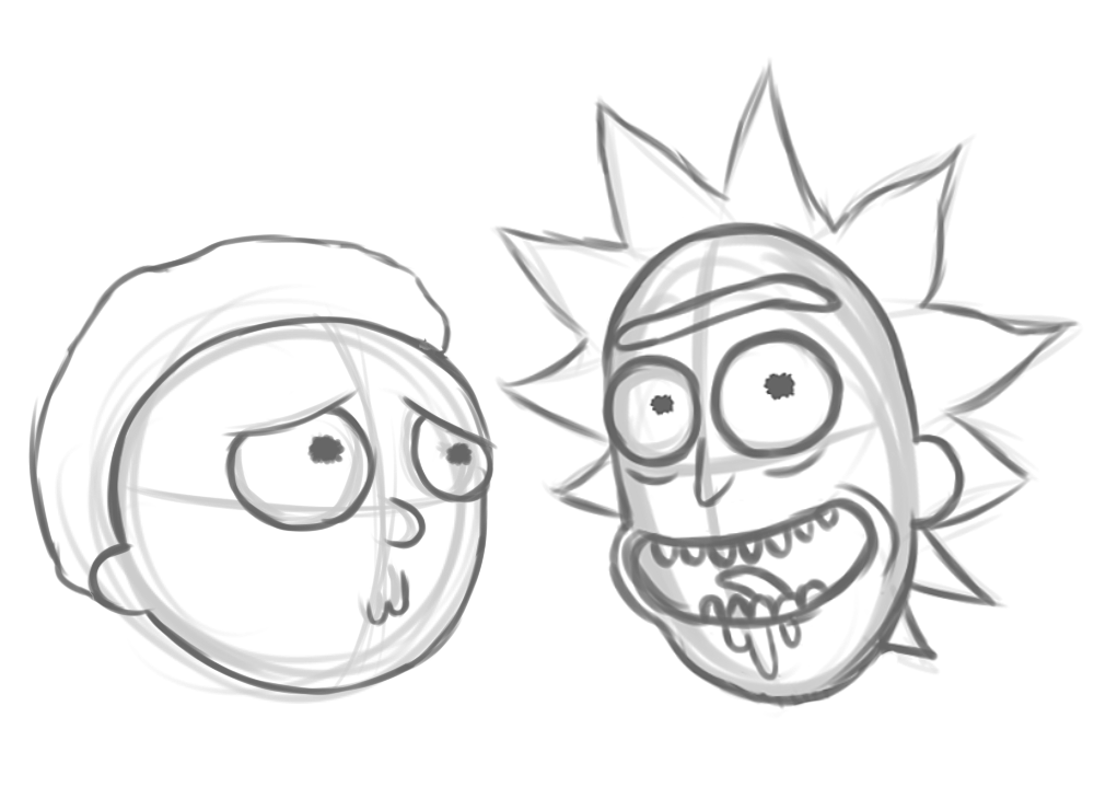 1000x740 Rick N Morty Sketch By Alexanderthepanda - Rick And Morty Sketch