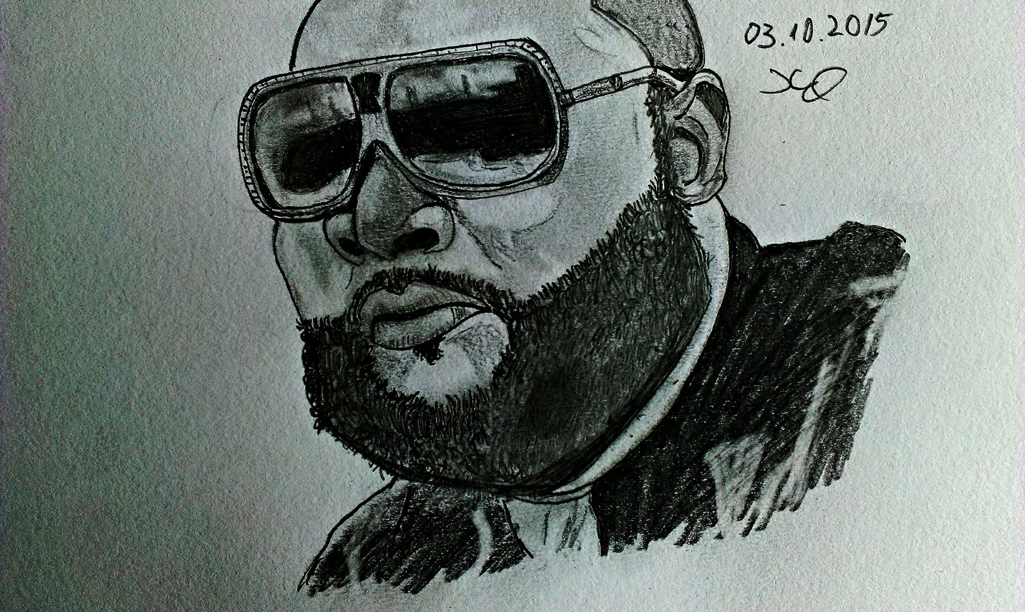 2048x1224 Rick Ross Drawing 2015 By Xakdrawing - Rick Ross Sketch