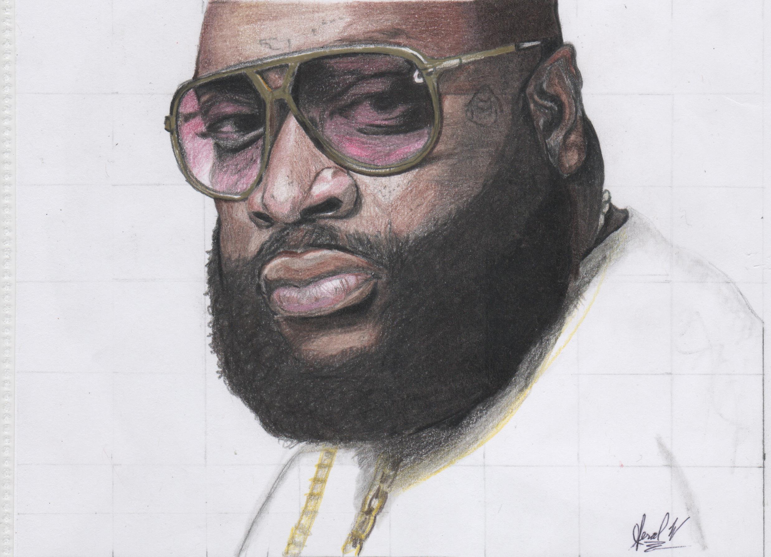 2475x1789 Want Art Portraits, Illustrations, Prints, Logos - Rick Ross Sketch