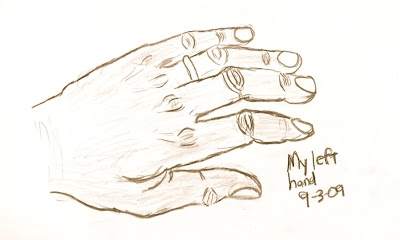 400x240 One Hand Clapping Drawing My Left Hand, 9 3 09 - Right Hand Sketch