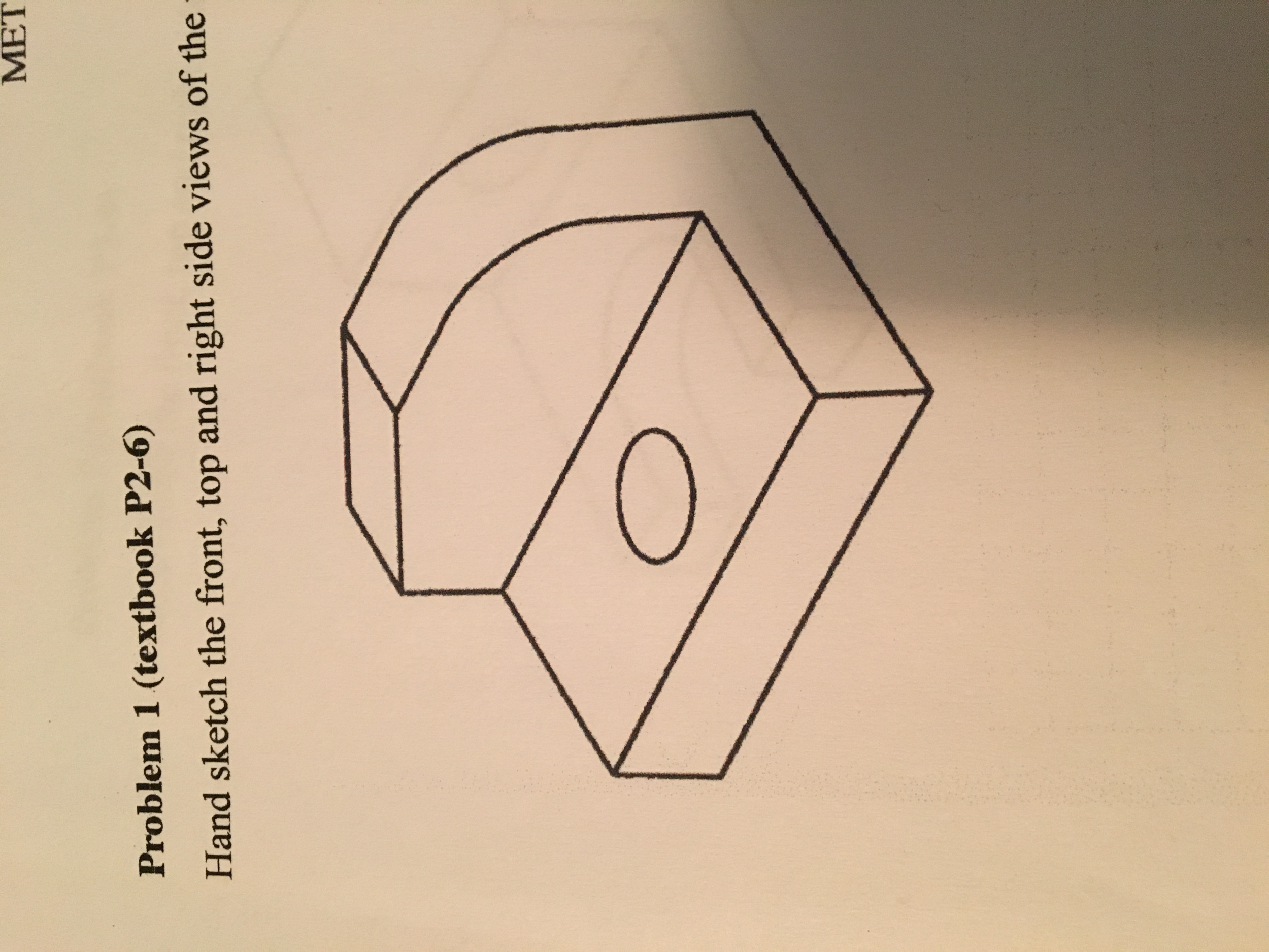 2500x1875 Solved Hand Sketch The Front, Top And Right Side Views Of - Right Hand Sketch