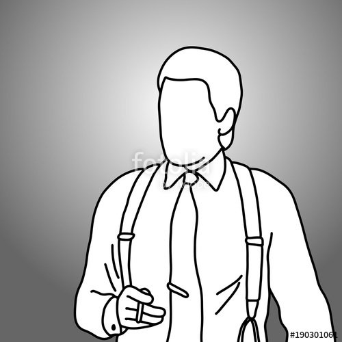 500x500 Businessman Holding Cigarette On His Right Hand Vector - Right Hand Sketch