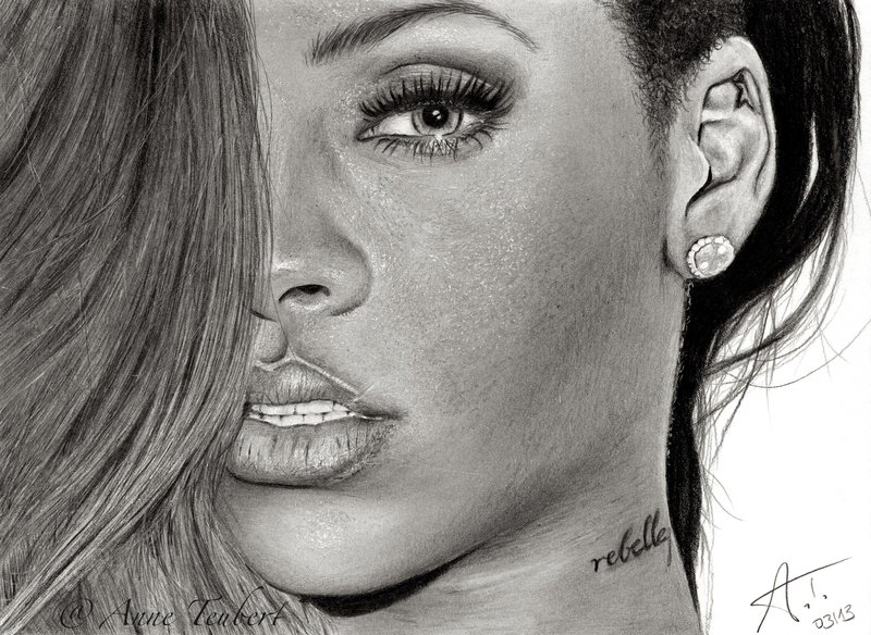 800x584 Drawn Model Rihanna - Rihanna Sketch
