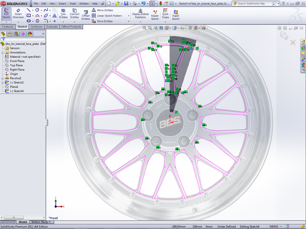 1280x960 Tutorial How To Model A Bbs Lm Wheel In Solidworks And Show - Rim Sketch