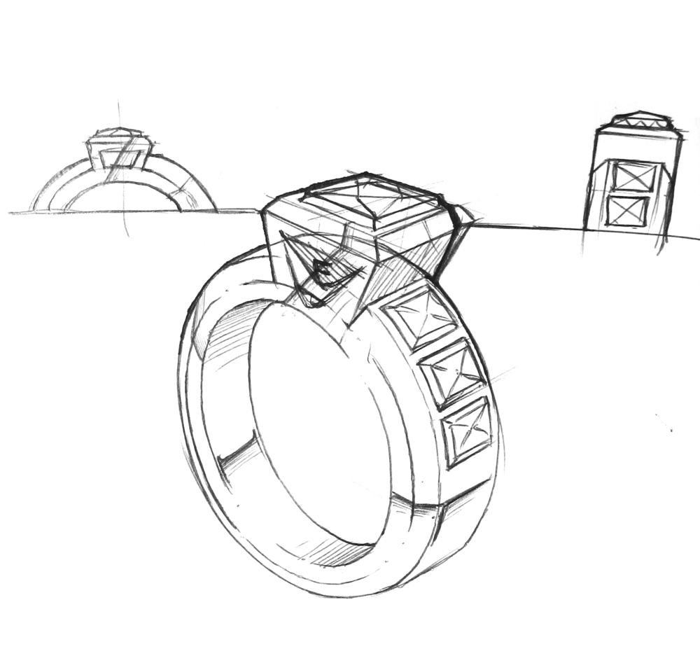 1000x927 Fashion Accessories Design Packaging Design Cdg - Ring Sketch