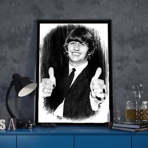 300x300 Ringo Starr Sketch Art Portrait Print A4 Poster Rare Collectable - Ringo Starr Sketch